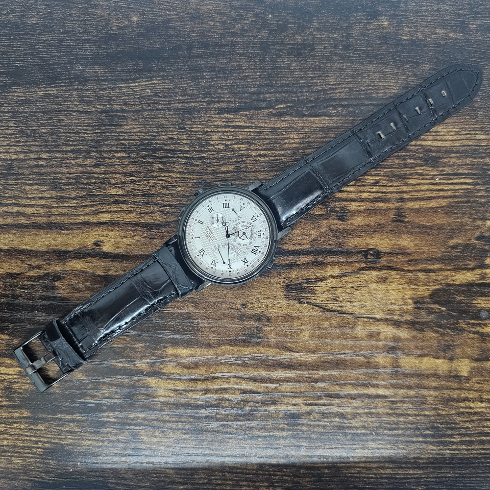 Black Leather Strap Watch